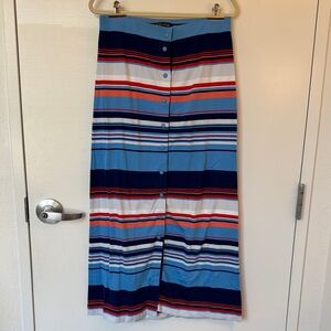 Brooks Brothers Multicolor Striped Maxi Skirt